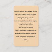 Maria Moeder Gods Gebed Kaart Visitekaartje (Achterkant)