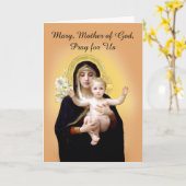 Maria-Moeder Gods met Jezus Kaart (Gele Bloem)