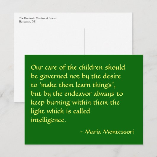 Maria Montessori Citaat nr. 1 Postkaart (Voorkant / Achterkant)