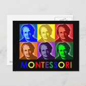 Maria Montessori Pop-Art Briefkaart (Voorkant / Achterkant)