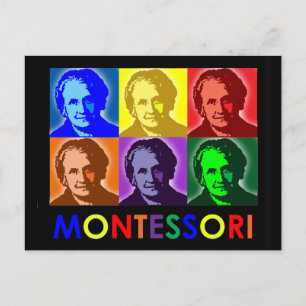 Maria Montessori Pop-Art Briefkaart