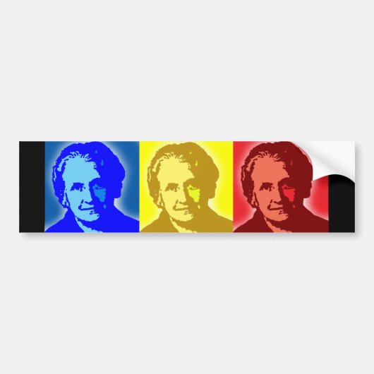 Maria Montessori Pop-Art Bumpersticker (Voorkant)