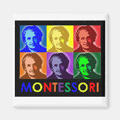 Maria Montessori Pop-kunstmagneet Magneet (Voorkant)