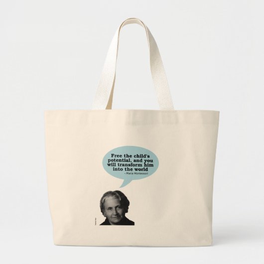 maria montessori quote grote tote bag (Voorkant)