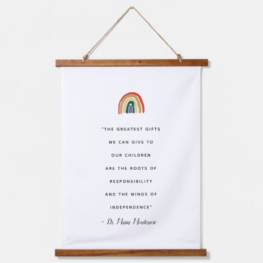Maria Montessori Quote Hangend Wandkleed (Voorkant)