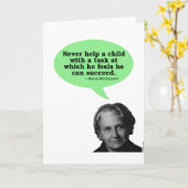 Maria Montessori Quote Kaart (Gele Bloem)