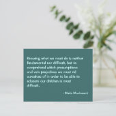 Maria Montessori Quote No. 2 Post Card Briefkaart (Staand voorkant)