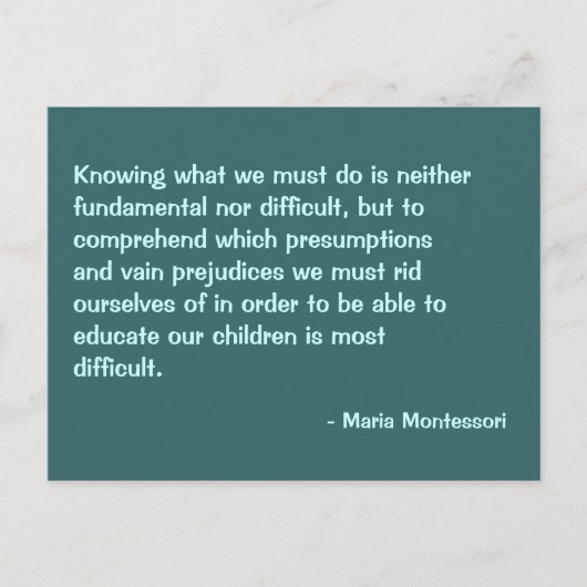 Maria Montessori Quote No. 2 Post Card Briefkaart (Voorkant)