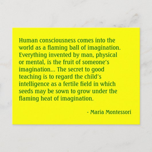 Maria Montessori Quote No. 4 Post Card Briefkaart (Voorkant)