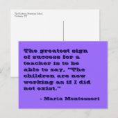 Maria Montessori Quote No. 5 Post Card Briefkaart (Voorkant / Achterkant)