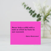 Maria Montessori Quote No. 6 Post Card Briefkaart (Staand voorkant)