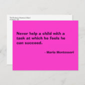 Maria Montessori Quote No. 6 Post Card Briefkaart (Voorkant / Achterkant)