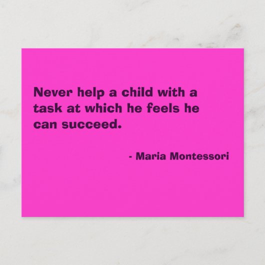 Maria Montessori Quote No. 6 Post Card Briefkaart (Voorkant)