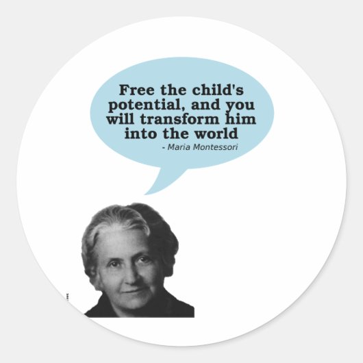 maria montessori quote ronde sticker (Voorkant)