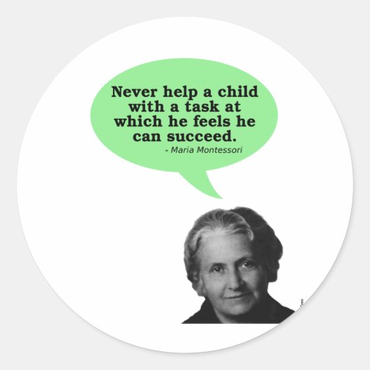 Maria Montessori Quote Ronde Sticker (Voorkant)