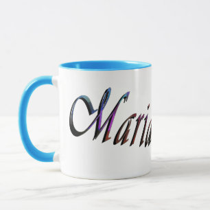 Maria, Naam, Logo, Blue Combo Koffie Mok