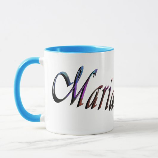 Maria, Naam, Logo, Blue Combo Koffie Mok (Links)