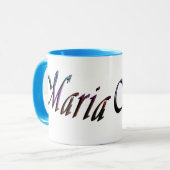 Maria, Naam, Logo, Blue Combo Koffie Mok (Voorkant links)