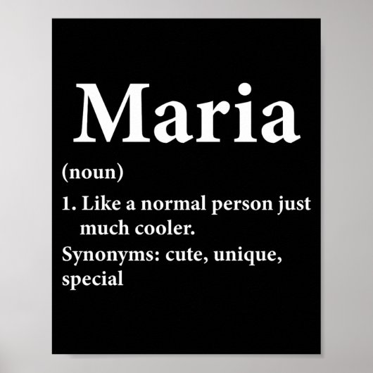 Maria Name Definition Funny D  Poster (Voorkant)