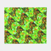 Maria Name Logo with Oranje Daisies, Fleece Deken (Voorkant (Horizontaal))