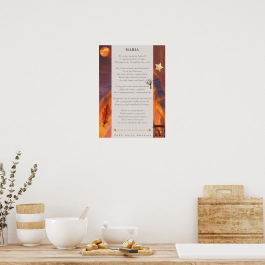 "Maria" Name Poem Poster (Keuken)