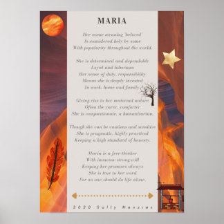 "Maria" Name Poem Poster