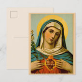 Maria Onze Lieve Vrouw van Smarten Onbevlekt Hart Briefkaart (Voorkant / Achterkant)