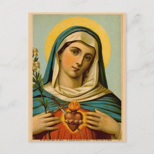 Maria Onze Lieve Vrouw van Smarten Onbevlekt Hart Briefkaart (Voorkant)