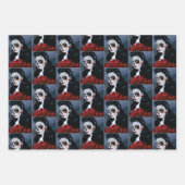 Maria Sugar SKull Red Roses Inpakpapier Vel (Voorkant 2)