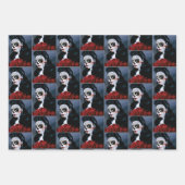 Maria Sugar SKull Red Roses Inpakpapier Vel (Voorkant)