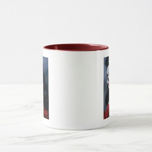 Maria Sugar Skull Red Roses Mok (Midden)