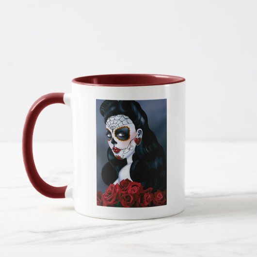 Maria Sugar Skull Red Roses Mok (Links)