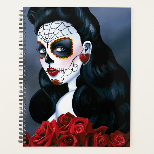 Maria Sugar Skull Red Roses Planner (Voorkant)