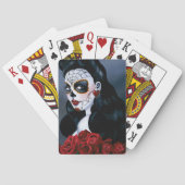Maria Sugar SKull Red Roses Pokerkaarten (Achterkant)
