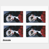 Maria Sugar Skull Red Roses Rechthoekige Sticker (Vel)