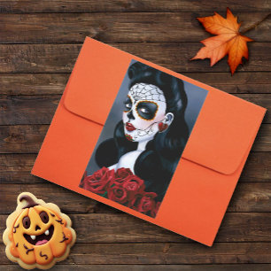Maria Sugar Skull Red Roses Rechthoekige Sticker