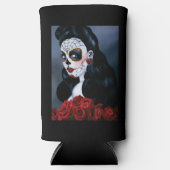 Maria Sugar Skull Red Roses Seltzer Blikjeskoeler (Voorkant)