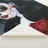Maria Sugar Skull Red Roses Sherpa Deken (3/4)