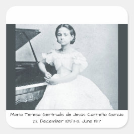 María Teresa Gertrudis de Jesús Carreño García Vierkante Sticker