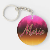 Maria Vorname Name golden pink Schlüsselanhänger Sleutelhanger (Voorkant)