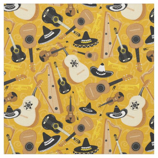 Mariachi Band Instrument Patroon Stof (Close Up)