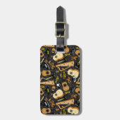 Mariachi Band Instrumenten Patroon Bagagelabel (Voorkant verticaal)