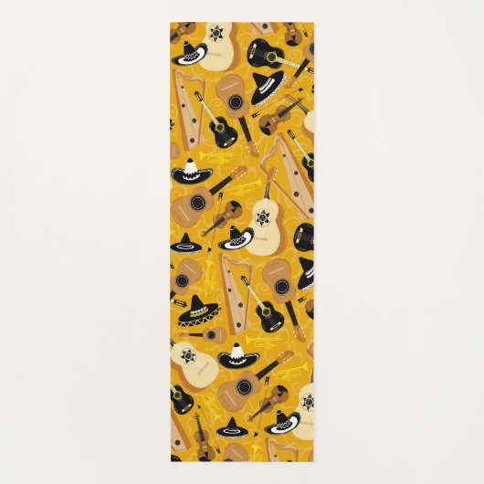 Mariachi Band Musical Instrument Pattern Yogamat (Voorkant)