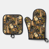Mariachi Band Oven Mitt en Pothouders Ovenwant & Pannenlap Set (Voorkant)