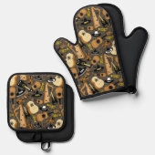 Mariachi Band Oven Mitt en Pothouders Ovenwant & Pannenlap Set (Voorkant / Achterkant)
