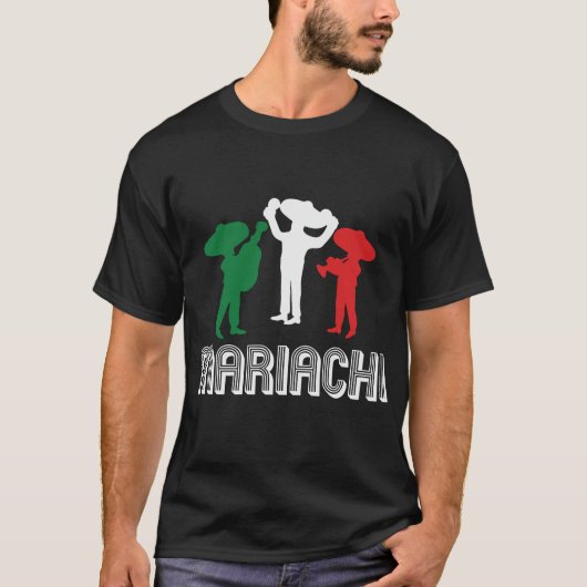 Mariachi band Sombrero Vihuela muziek T-shirt (Voorkant)