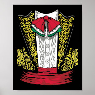 Mariachi Charro Mexicaans kostuum voor Dia de los  Poster
