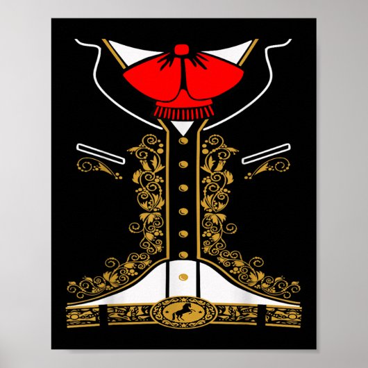 Mariachi Charro Mexican Costume for Cinco de Mayo Poster (Voorkant)