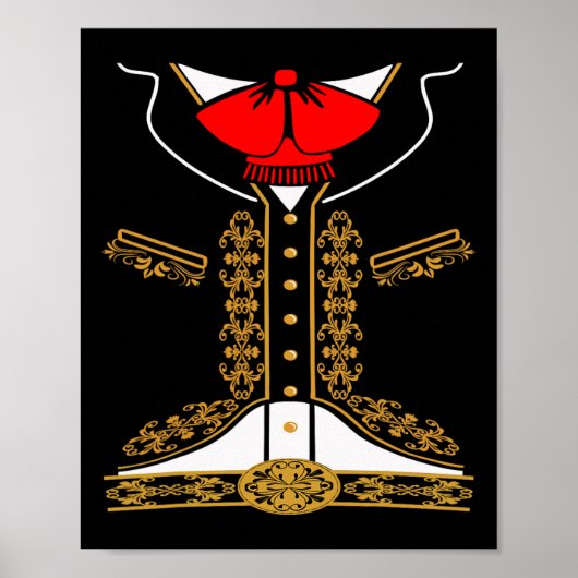 Mariachi Charro Mexican Costume for Cinco de Mayo Poster (Voorkant)