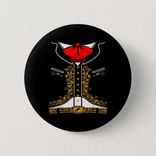 Mariachi Charro Mexican Costume for Cinco de Mayo Ronde Button 5,7 Cm (Voorkant)